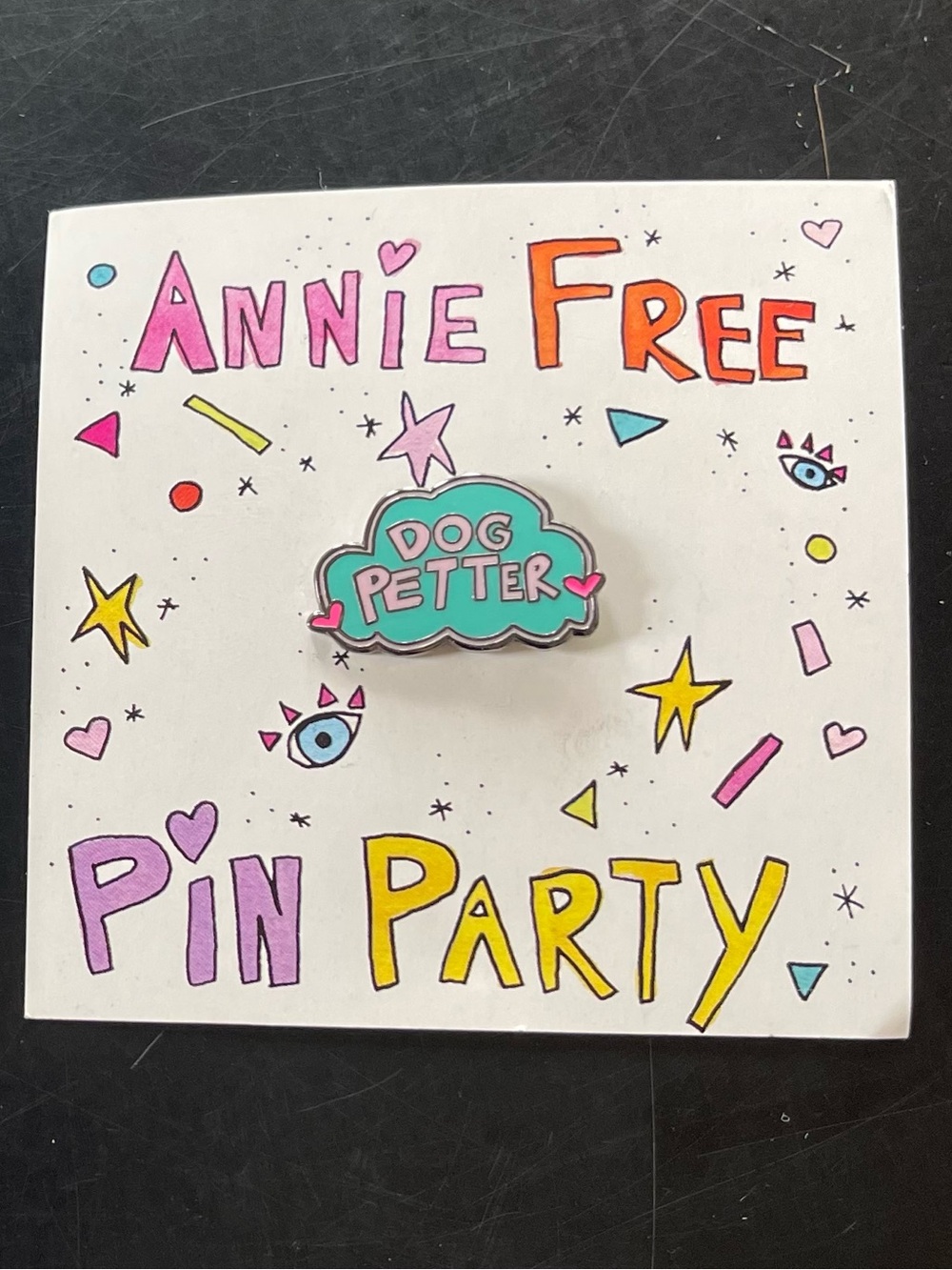 Urban Outfitters Annie Free Pin Party Dog Petter Pin
